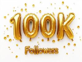 Celebrating milestone with golden balloons and confetti decor photo