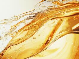 Captivating waves of golden liquid reflecting light beautifully photo