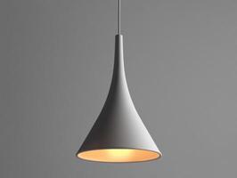 Modern pendant lamp illuminating a minimalist interior space photo
