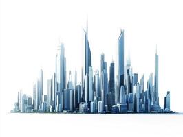 Modern skyline showcasing futuristic architecture in bright light photo