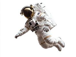 Astronaut floating in space during a spacewalk exploration photo
