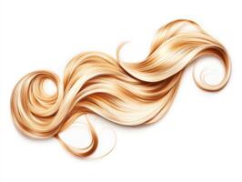Stunning wavy blonde hair displayed elegantly on a white background photo