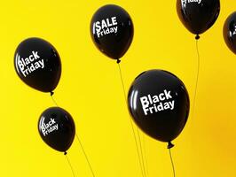 Black balloons promoting sale during Black Friday shopping event photo