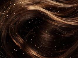 Natural hair movement with sparkling effects in soft light photo
