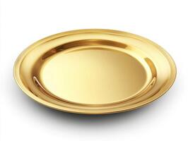 Elegant golden serving tray for special occasions and events photo