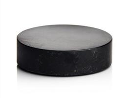 Flat black circular object on white background for creative uses photo