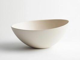 Elegant white bowl crafted from smooth ceramic material photo