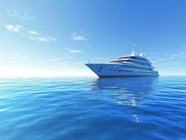 Luxury yacht sailing in calm blue ocean waters during daytime photo