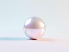 Shimmering pearl resting on a smooth surface with soft lighting photo