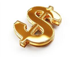 Bright golden dollar sign symbolizing wealth and prosperity photo