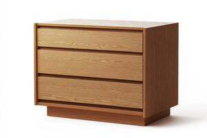 Simple wooden dresser with three drawers for home interiors photo