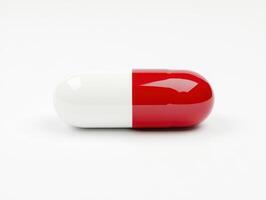 Capsule showing red and white colors for pharmaceutical use photo
