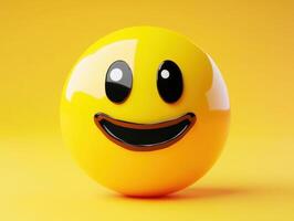 Bright yellow smiley face against a cheerful background photo