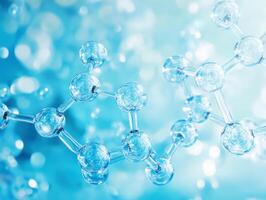 Molecular structure depicted against a blue background photo