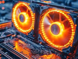 High-performance cooling system with vibrant LED lights photo
