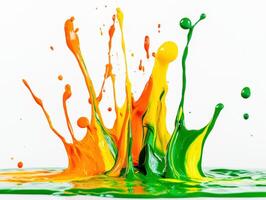 Colorful paint splashes create vibrant abstract art display photo