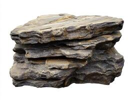 Natural stone formation with layered textures and earthy tones photo