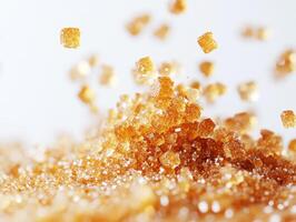 Granulated brown sugar displayed in an artistic arrangement photo