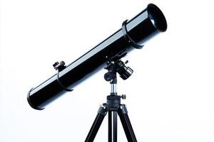 Telescope on tripod ready for stargazing at night sky photo
