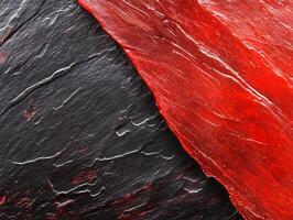 Textured surfaces showcasing contrast between black and red patterns photo