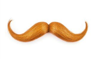 Curly orange mustache design on a white background photo