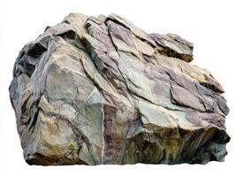 Large multi-colored rock formation in natural setting photo