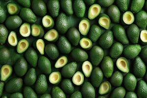Freshly cut avocados arranged for a vibrant culinary display photo