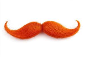 Colorful orange mustache on a white background creating fun impression photo