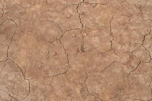 Cracked dry soil due to drought, illustrating climate change, environmental degradation, and water scarcity. This arid land texture is perfect for concepts of global warming and ecology. photo
