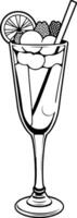 Refreshing Summer Cocktail A Delicious Blend Of Citrus And Berries In A Tall Glass With A Straw vector