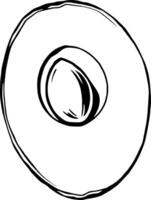 Vibrant Hand-Drawn Illustration Of A Halved Avocado Featuring Its Pit And Creamy Flesh vector