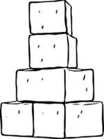 Stacked Cubes A Simple Black And White Line Drawing Of Geometric Shapes vector