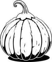 A Detailed Line Drawing Of A Snow-Covered Pumpkin vector