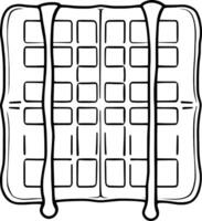 Simple Line Drawing Of A Waffle Iron With Batter Pouring vector