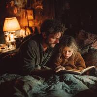 Happy father day to all loving dads who create special moments with their children through storytelling photo