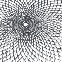 Steel grids interlocked in a spiral pattern resembling flower petals cut out isolated white background with clipping path photo