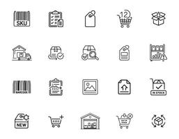 Inventory Tracking and Stock Icons Set vector