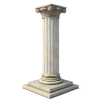 Classical Style Marble Column on a Two Tiered Pedestal Base, Architectural Design Element png
