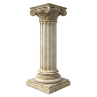 Classical Ionic Column Architectural Design Element 3D Render Isolated on png