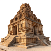 Ancient Stone Temple Architecture in India A Detailed View of a Sandstone Structure with Intricate Carvings and MultiLayered Steps png