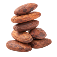A Stack of Aromatic Cocoa Beans Ready for Processing into Delicious Chocolate png