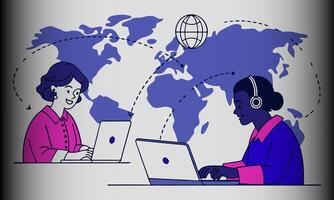 Global Partnership Through Remote Communication vector