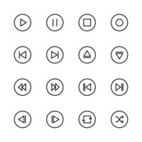 Audio play icon set. Media play sign icon set. Icon set. Play and Pause icons. vector