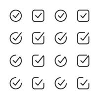 Checkmark icon set. Approve icons. Yes icons. Correct icons. Accept icon set. Icon set. vector