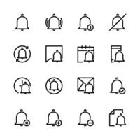 Notification bell icon set. Bell button icon set. Notification, Alarm, Bell icons. Icon set. vector