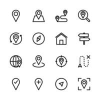 Location icon set. Pinpoint location icon set. Map pin icons. Icon set. vector