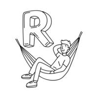 An Illustration of letter R stand for Rest vector