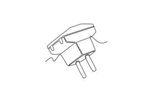plug adapter ac dc power cord power transfer socket. electrical terminal concept. Single line draw design. graphic illustration vector