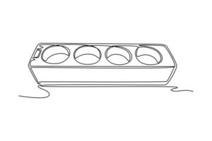 4 hole socket stop contact. electrical terminal concept. Single line draw design. graphic illustration vector