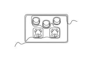 Electrical Power Outlet on Wall. electrical terminal concept. Single line draw design. graphic illustration vector